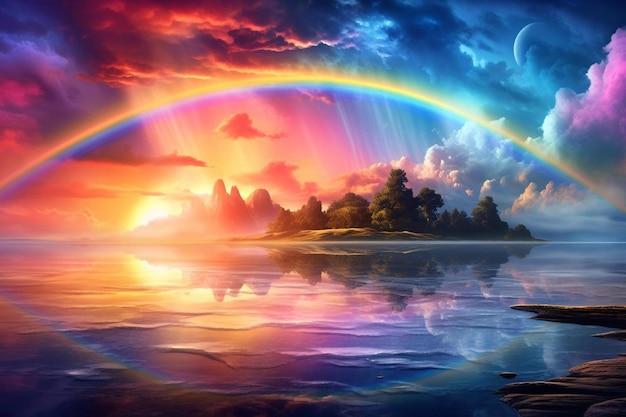 O arco-íris é a coisa mais linda do mundo.