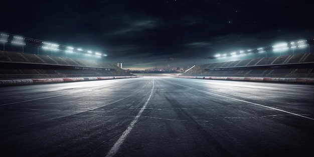 O asfalto do circuito de corrida com IA gerada