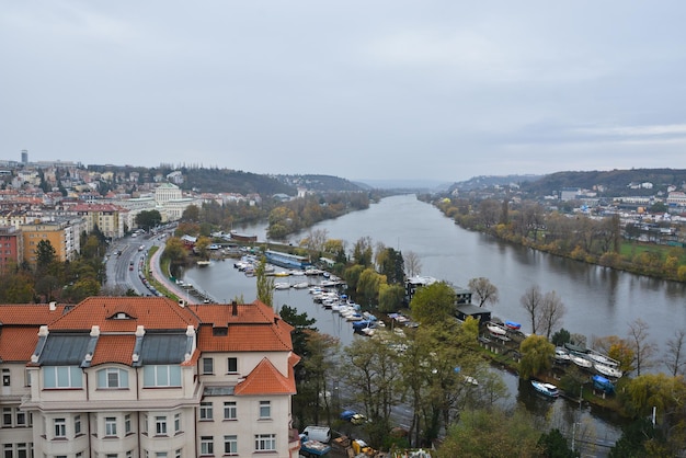 O aterro do Vltava em Praga