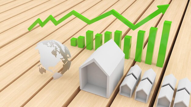 O aumento dos preços das commodities aumenta o custo de fazer negócios na indústria de construção de casasmateriais de madeira para a construção de casas preços mais altos renderização em 3d