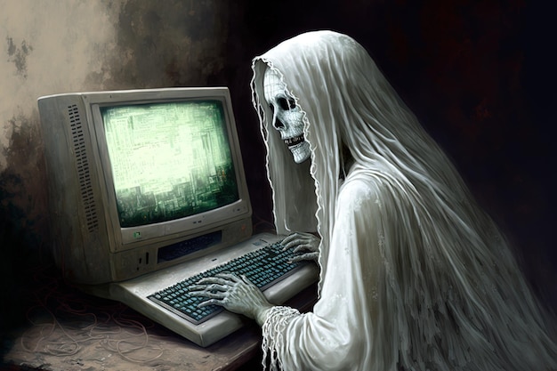 O belo fantasma da arte ofegante do computador