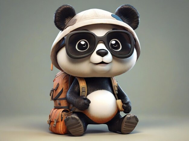 O belo panda voltou para casa.