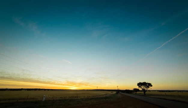 O belo pôr do sol no Hyden Western Australia