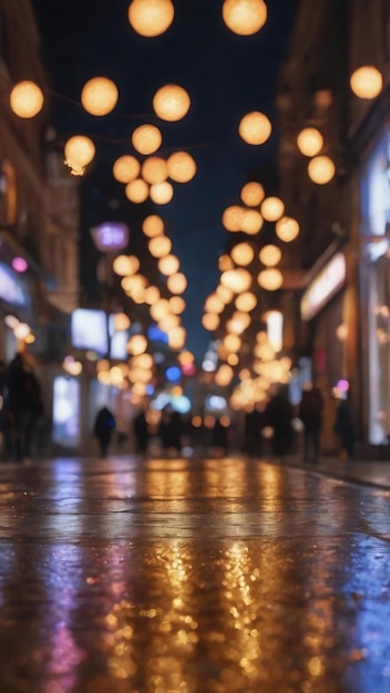 O bokeh cintilante na rua