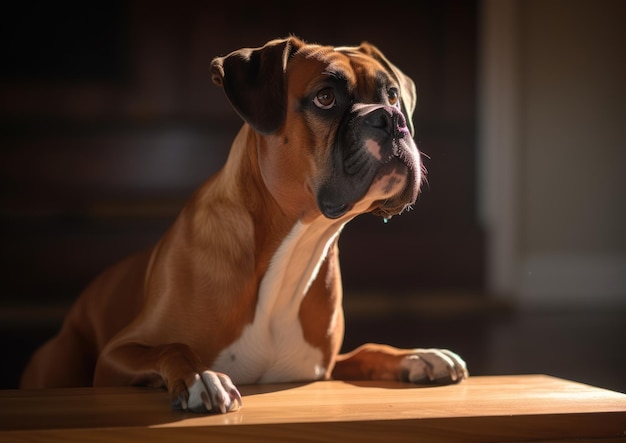 Foto o boxer é uma raça de cão de pêlo curto de médio a grande porte