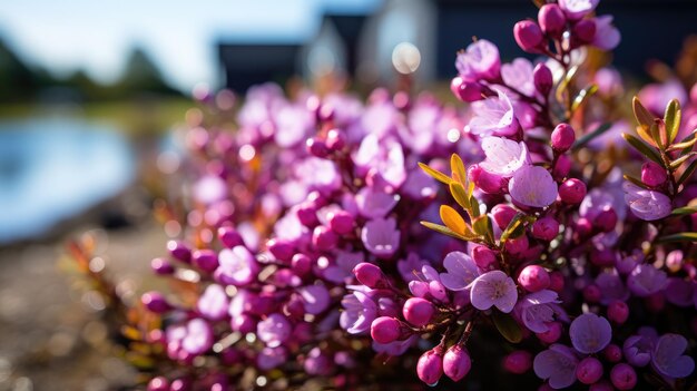 O brejo rosa-púrpura em flor