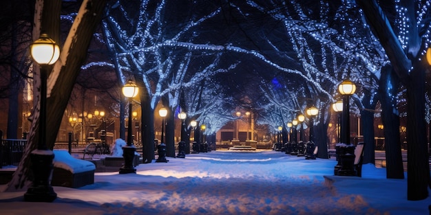 O brilho festivo do inverno A chegada do inverno anuncia luzes e decorações festivas