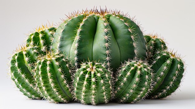 Foto o cactus verde sobre o fundo branco é lindo.