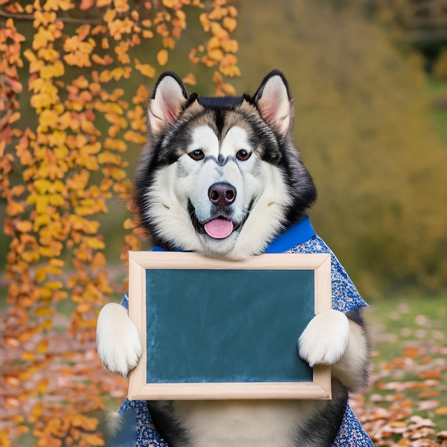 Foto o cão tem um quadro.