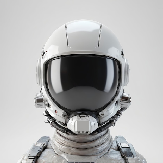 Foto o capacete dos astronautas em fundo branco