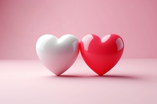 O cartão de saudação do Dia dos Namorados apresenta dois pequenos corações que representam um casal