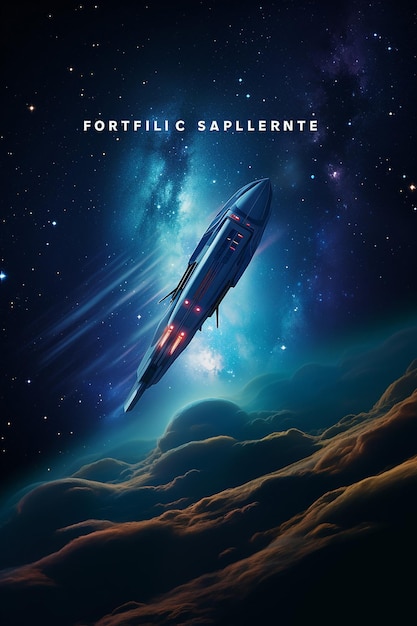 O cartaz do evento apresenta um navio de guerra no espaço exterior no estilo de sonhos hipercoloridos.
