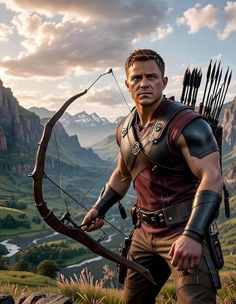 Foto o cartaz do filme da disney e da marvels, hawkeye, criado com ia generativa