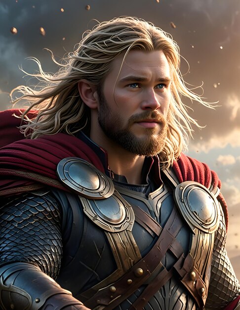 Foto o cartaz do filme da disney e da marvels, thor, criado com ia gerativa