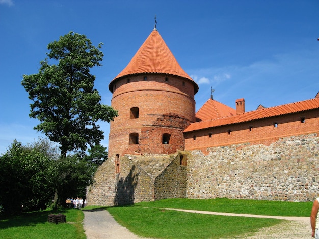 O castelo medieval de Trakai Lituânia
