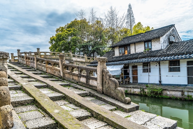 Foto o cenário da antiga cidade de shaoxing, zhejiang