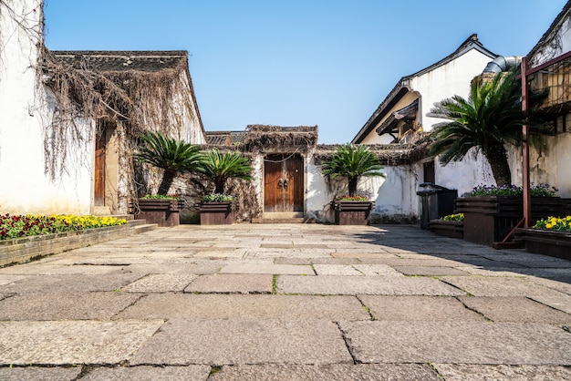 O cenário da antiga cidade de Shaoxing, Zhejiang