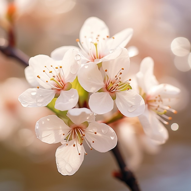 O cenário da flor de damasco da primavera