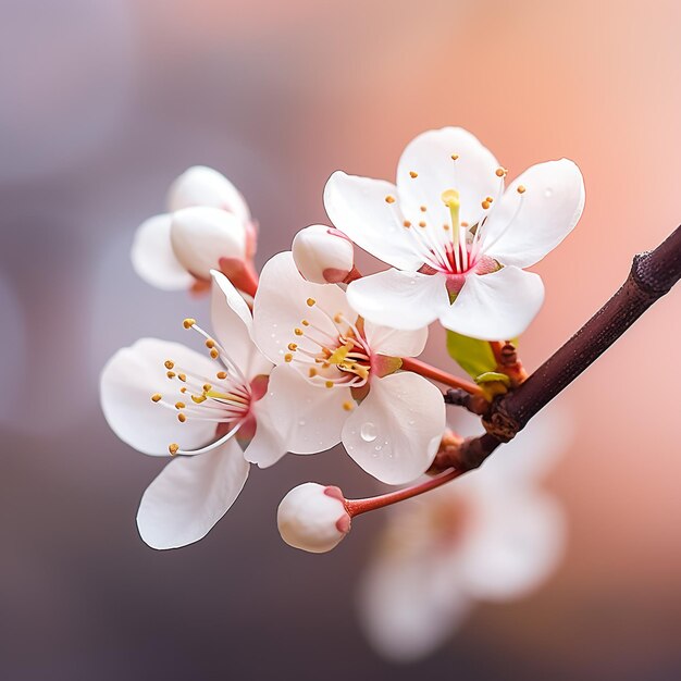 O cenário da flor de damasco da primavera