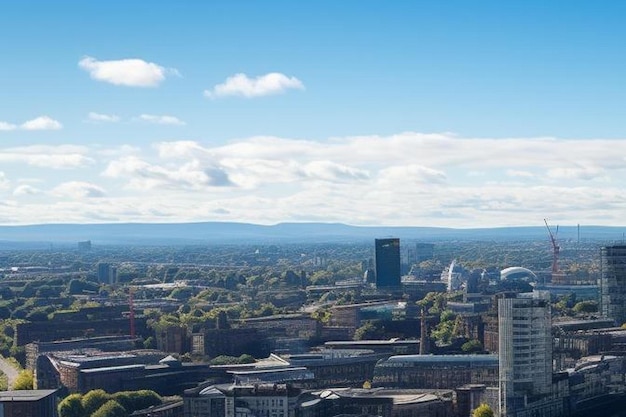 O centro da cidade de Glasgow de cima com a perspectiva única da fotografia aérea