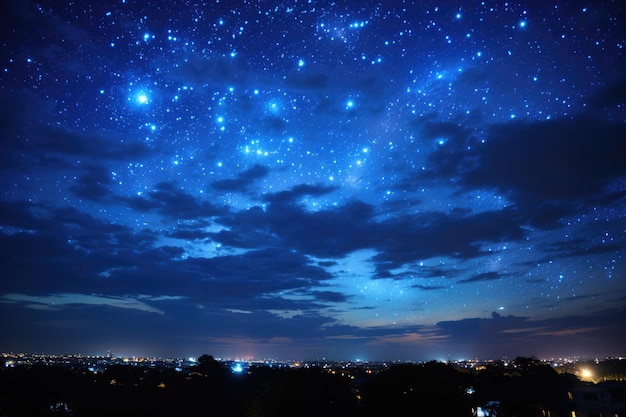o céu à noite está claro e cheio de estrelas fotografia publicitária profissional