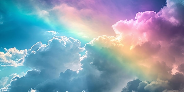 O céu arco-íris vívido, a natureza, a tela colorida