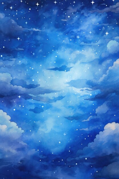 O céu azul com estrelas