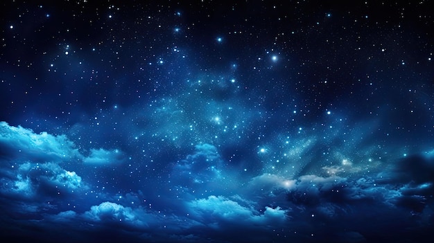 O céu é azul e as estrelas estão no céu