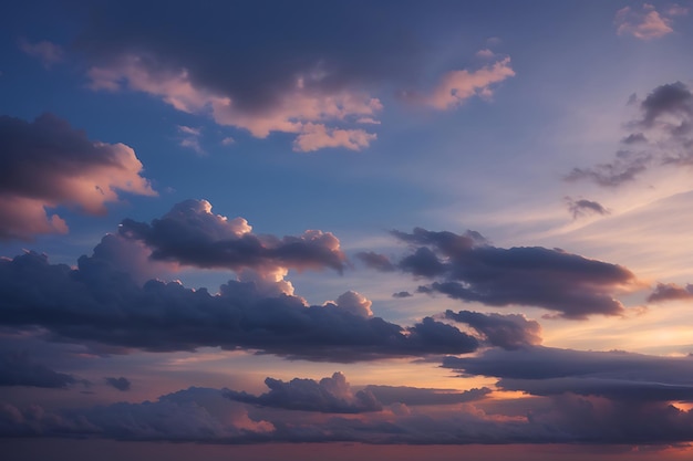 O céu noturno do crepúsculo