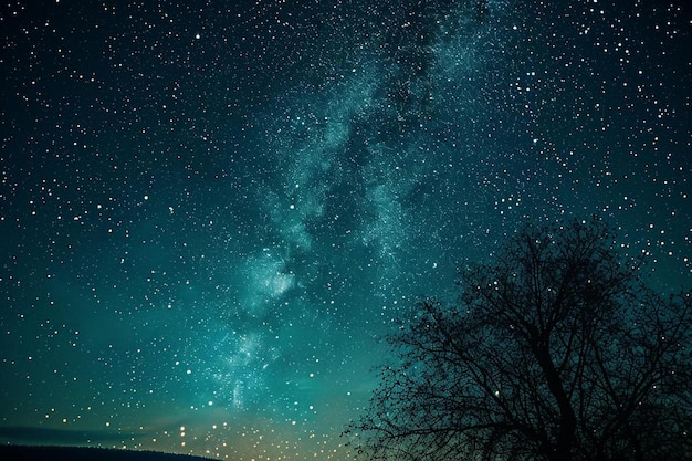 o céu noturno está cheio de muitas estrelas