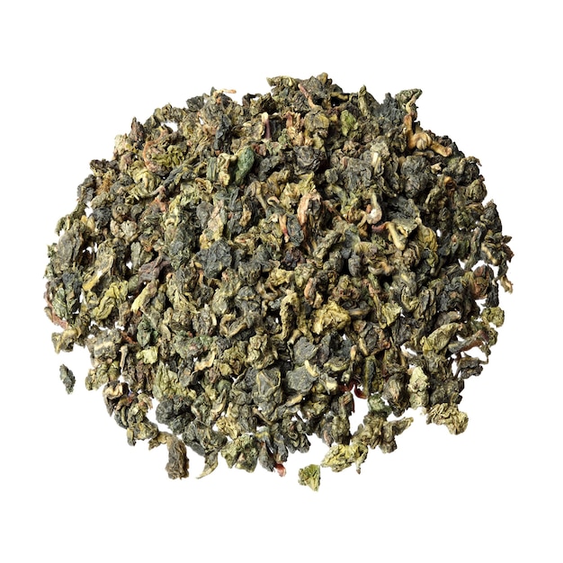 O chá Tieguanyin deixa o famoso chá chinês oolong isolado em branco