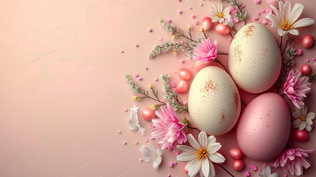 O charme da Páscoa, um amanhecer sereno, um coelho brincalhão ou uma natureza morta intrincada, adornada com pastéis, flores e ovos, captura a essência da tradição familiar e gera beleza.