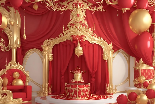 O Charme do Ouro Vermelho, um cenário real impressionante para uma festa de aniversário glamourosa