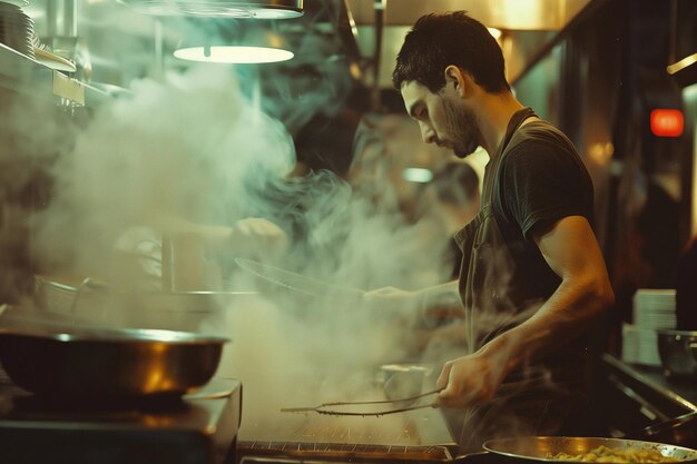 O chef mexicano faz tacos.