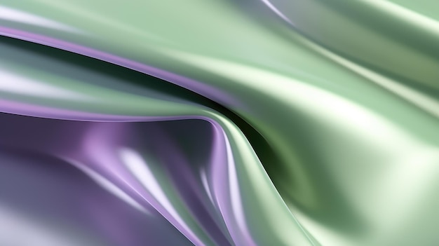 O close-up de uma superfície metálica brilhante em cores verde menta lavanda e verde azeitona com um foco suave Generative AI AIG30