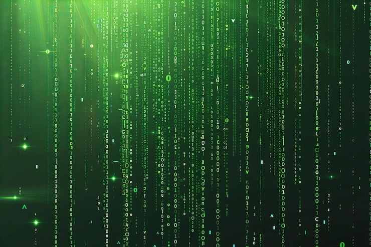Foto o código verde do texto é uma imagem gerada por computador