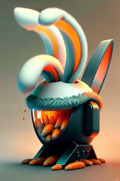O coelho que é colocado no copo adora fundo de papel de parede de design de mini coelho criativo