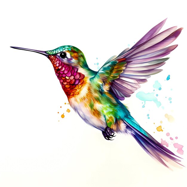 O colibri místico colorido foi gerado