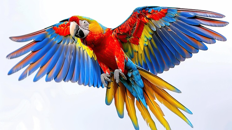 Foto o colorido arara em voo