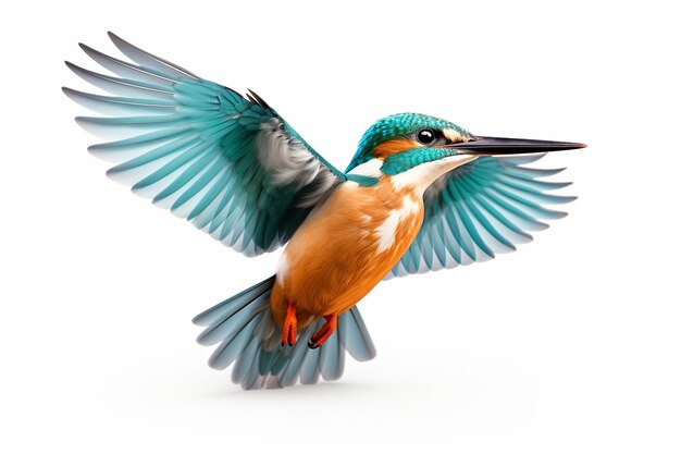 O colorido Kingfisher em vôo