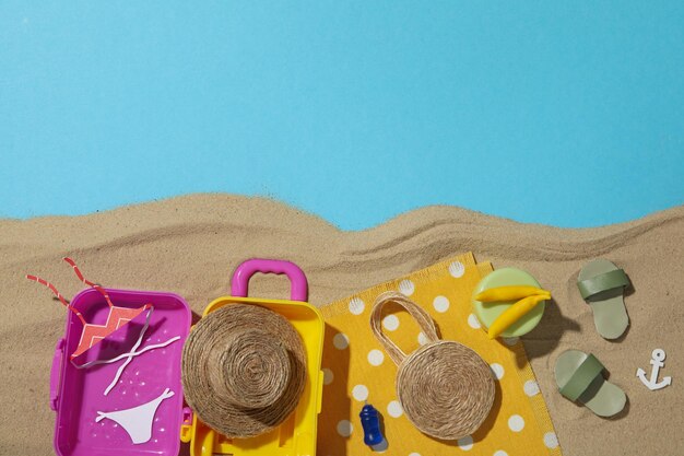Foto o conceito de férias de verão um lugar para descansar na praia