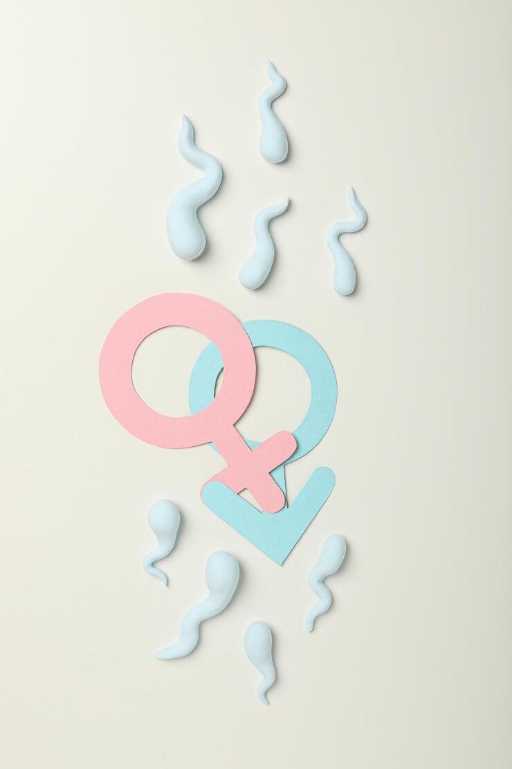 Foto o conceito de fertilização o período de ovulação determinando o sexo da criança gênero