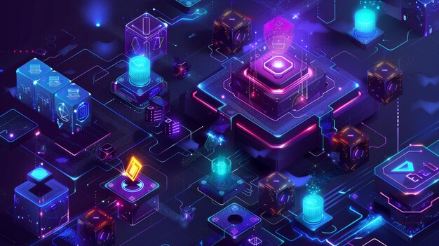 Foto o conceito de gamefi o jogo de finanças descentralizadas o jogo blockchain