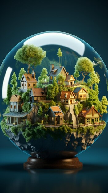 O conceito de investimento imobiliário ilustrado por uma casa na Terra Vertical Mobile Wallpaper
