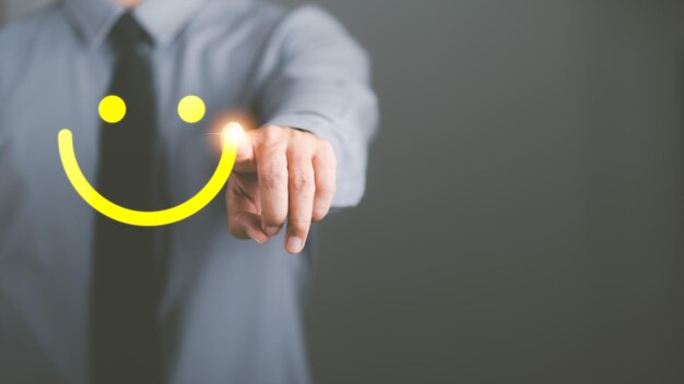 O conceito de otimismo, pensamento positivo, mudança de atitudes é mental e aponta para o ícone.