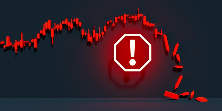 O conceito por trás das bandeiras vermelhas do mercado de ações e da renderização 3d dos gráficos
