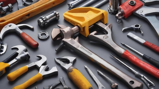 O conjunto de ferramentas da caixa de ferramentas inclui uma chave de martelo