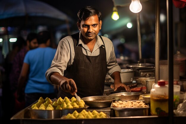 O coração da comida de rua Pani Puri