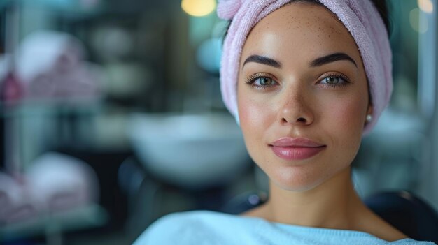 O cosmetologista trabalha num consultório com pacientes.