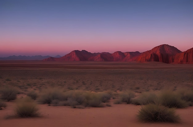 O crepúsculo no deserto